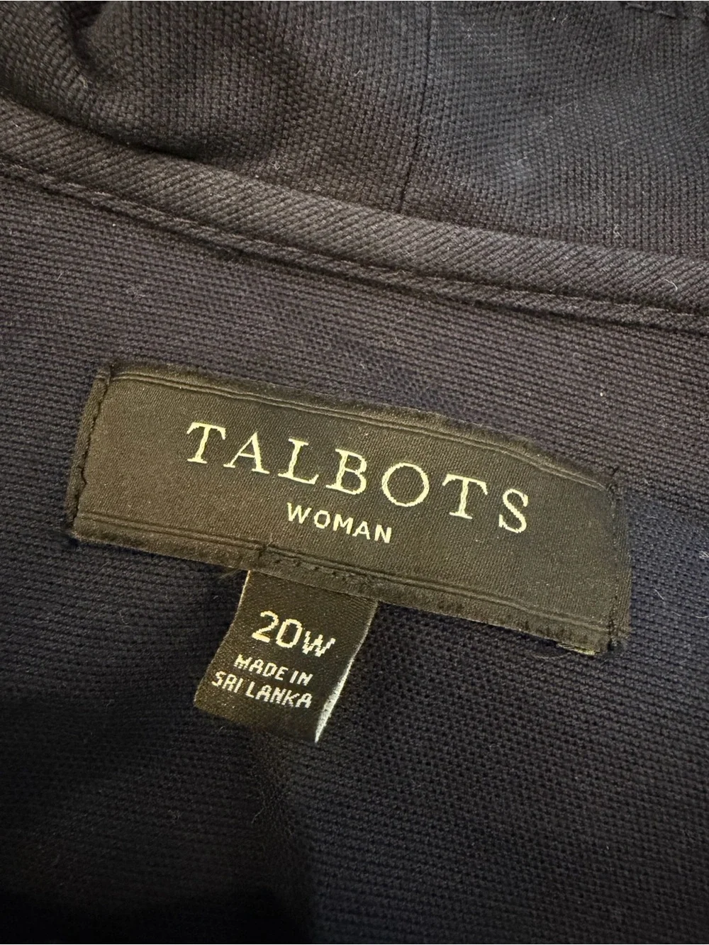 Talbots Navy Blue Utility Jacket Zip Up Military Gold Snaps 4 Pockets 20W Preppy